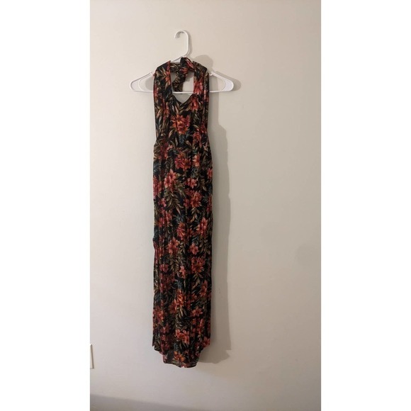 American Eagle Floral Halter Pantsuit Medium, Back Zip - Picture 2 of 10